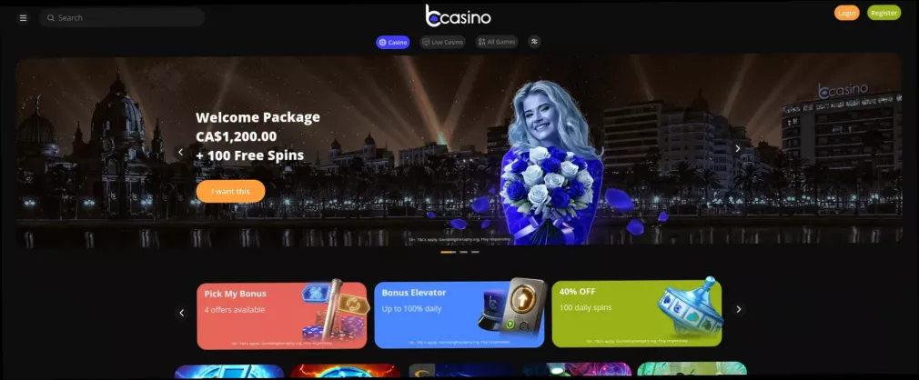 B Casino UP TO 1,200 CAD + 100 Free Spins